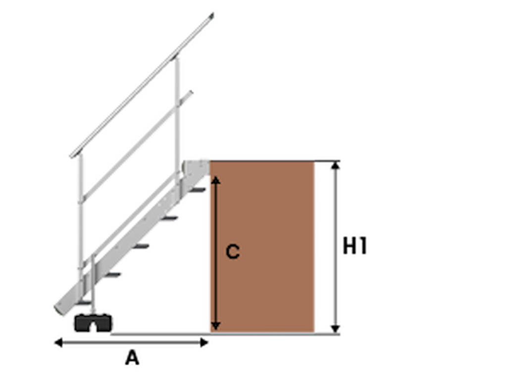 Trappe 45° 6 trin | Udendørs