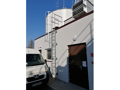 Lejder/vægstige u. rygbøjle 6,44 m | Rustfrit stål A4