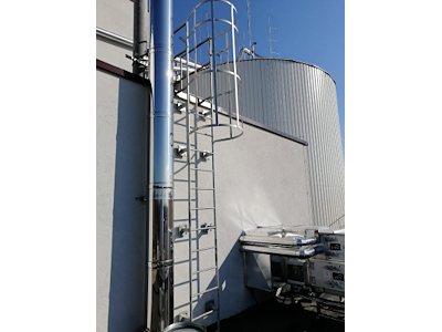 Lejder/vægstige u. rygbøjle 3,64 m | Rustfrit stål A4