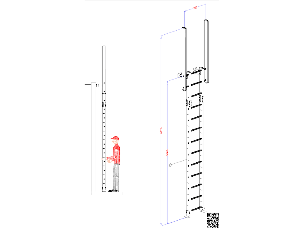 Lejder fritstående u. rygbøjle 3,5 m